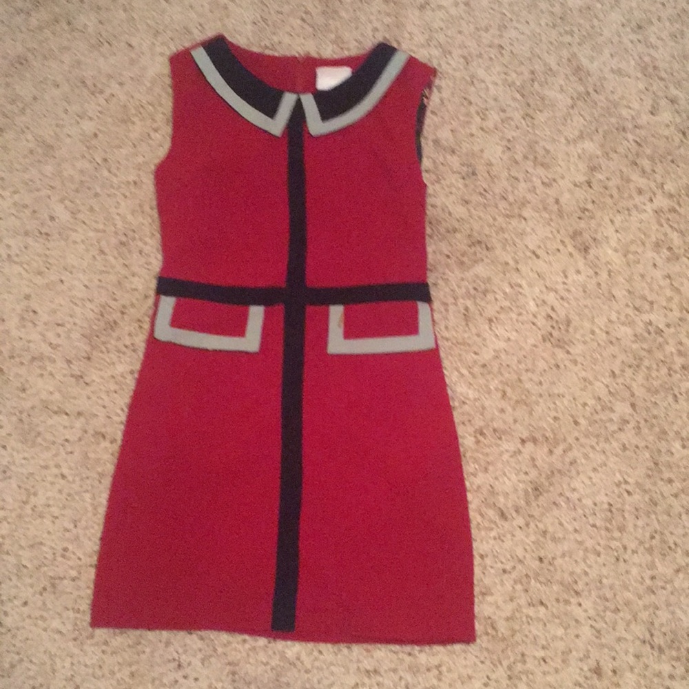 Maroon mini dress with Peter Pan collar